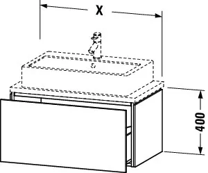 Duravit Waschtischunterschrank wandhängend „L-Cube“ 62 × 40 × 47,7 cm in Betongrau Matt