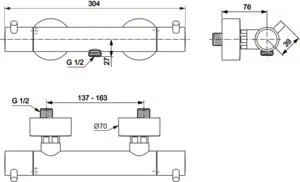 Zweihand-Duscharmatur „CerathermT125“ in Chrom