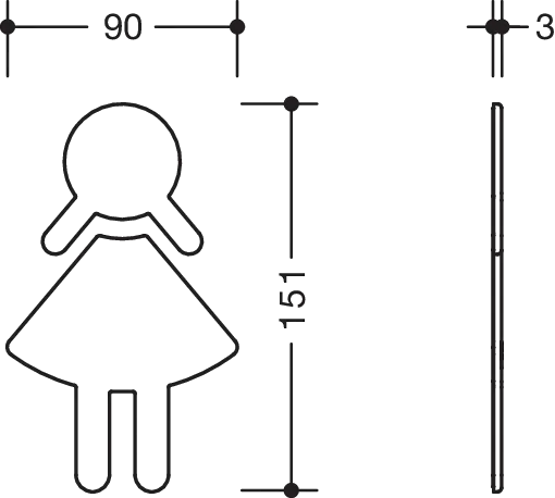 HEWI Symbol „Serie 801“ 8,7 cm HEWI Symbol „Serie 801“ 8,7 cm