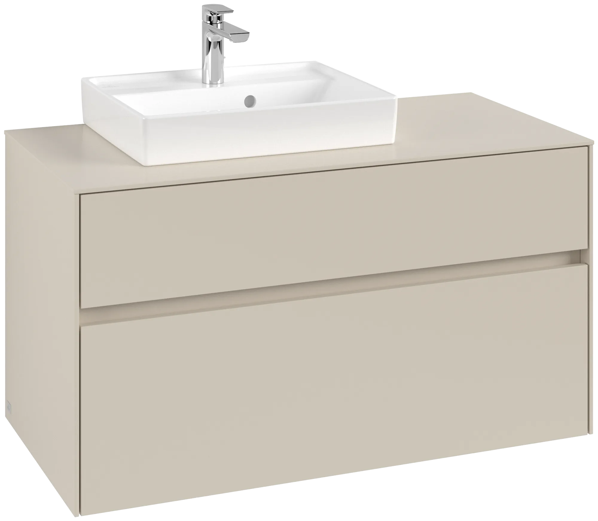 Villeroy & Boch Waschbeckenunterschrank Collaro C01400, Cashmere Grey, 1000x548x500 mm, Eckig, 2 Auszüge mit SoftClosing, 1 Waschbecken Villeroy & Boch Waschbeckenunterschrank Collaro C01400, Cashmere Grey, 1000x548x500 mm, Eckig, 2 Auszüge mit SoftClosing, 1 Waschbecken
