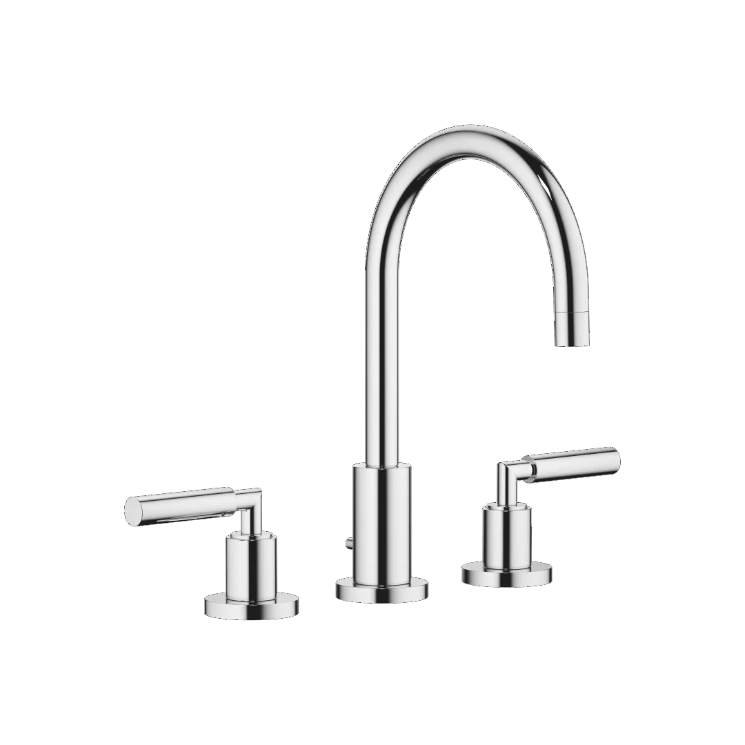Dornbracht Tara Waschtisch-Dreilochbatterie mit Ablaufgarnitur Chrom Dornbracht Tara Waschtisch-Dreilochbatterie mit Ablaufgarnitur Chrom