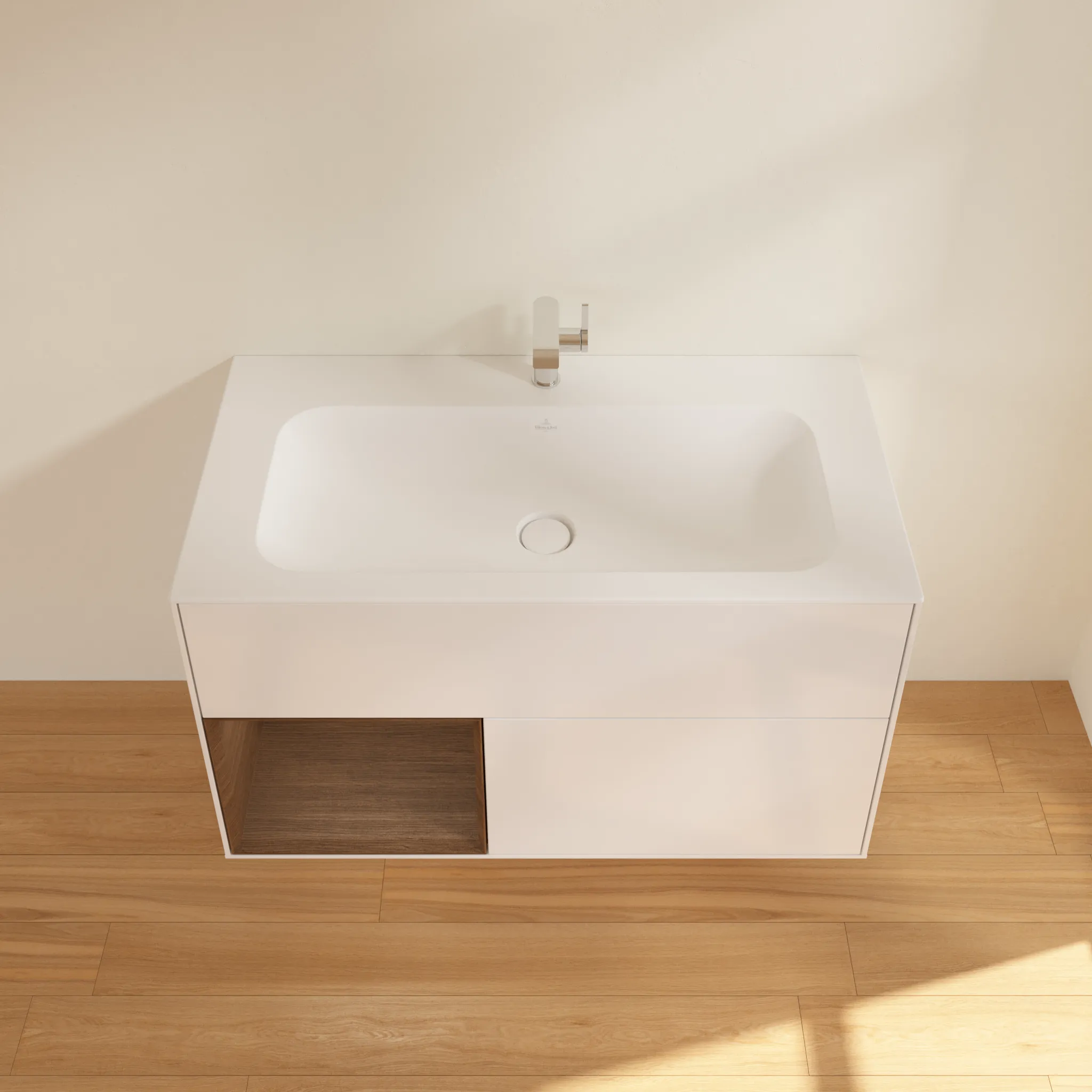 Villeroy & Boch Finion Waschbeckenunterschrank F03, 996x591x498mm, mit Beleuchtung, Holz Villeroy & Boch Finion Waschbeckenunterschrank F03, 996x591x498mm, mit Beleuchtung, Holz