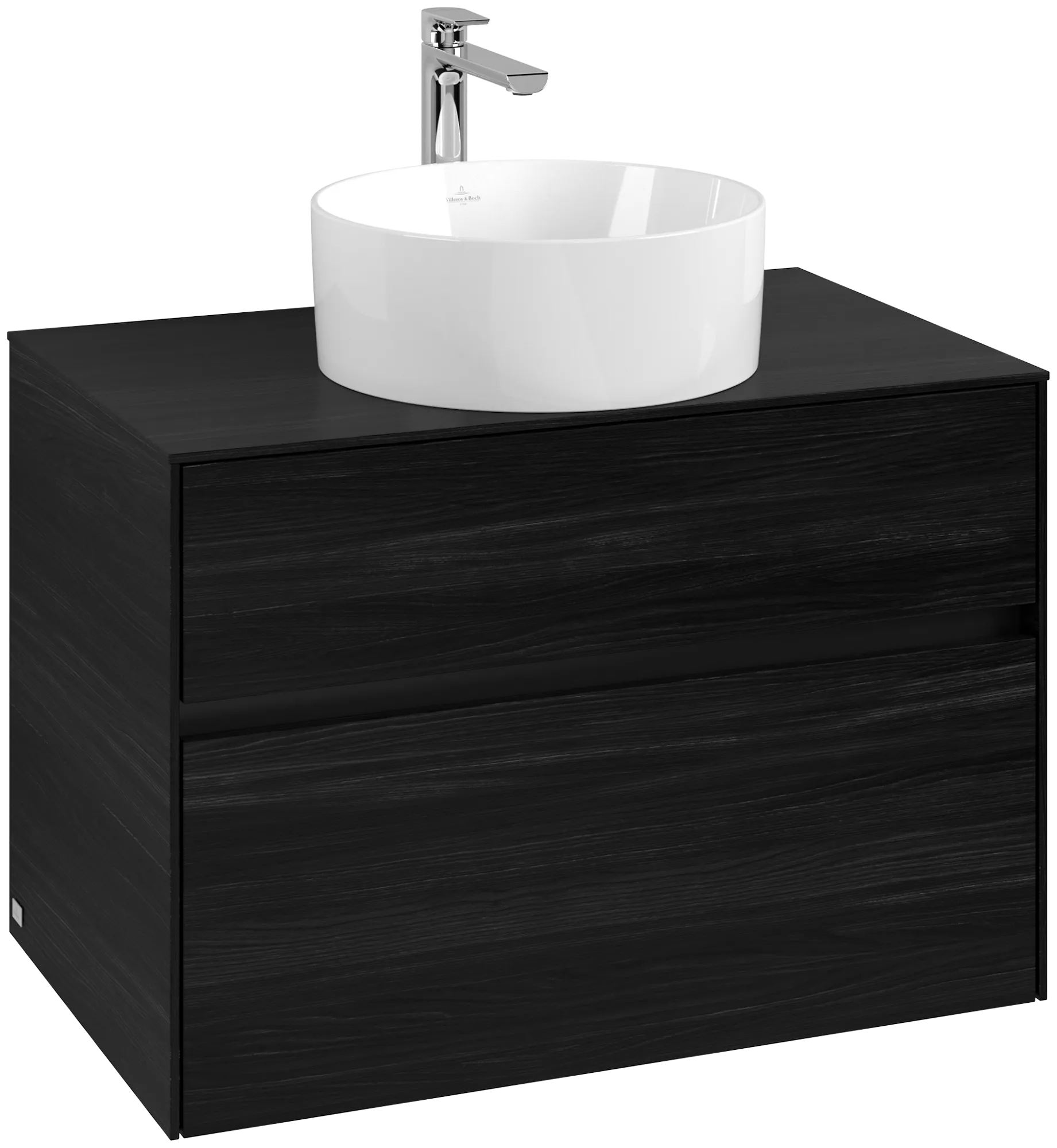 Villeroy & Boch Waschbeckenunterschrank Collaro C037B0, eckig, Black Oak, 800x548x500 mm, mit Beleuchtung und SoftClosing