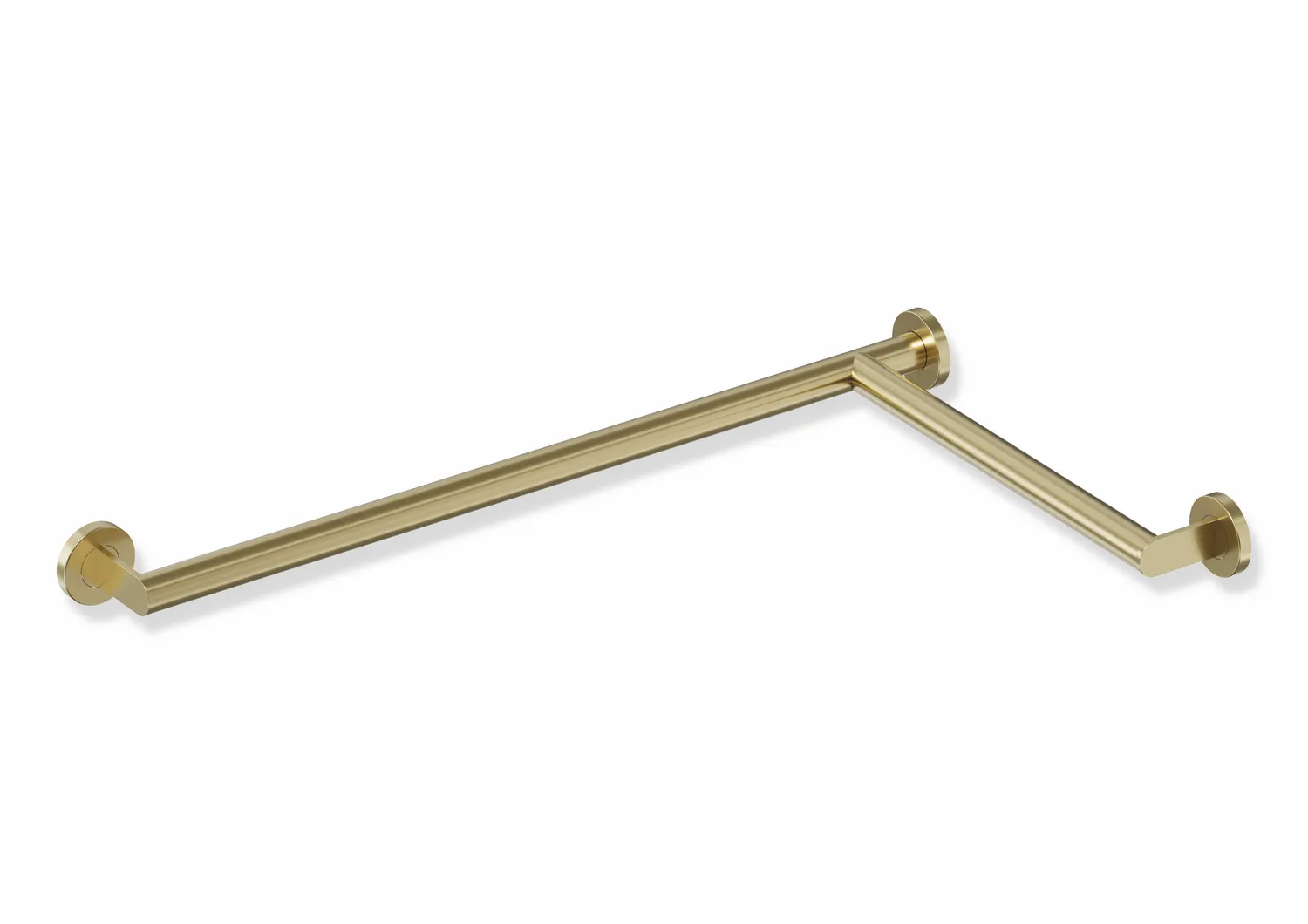 Dusch-, Wannenhandlauf des Systems 900, Edelstahl, PVD, waagerechte Längen 765 mm und 475 mm, D: 32 mm, Ausführung rechts, in Farbe CK (messing glänzend) Dusch-, Wannenhandlauf des Systems 900, Edelstahl, PVD, waagerechte Längen 765 mm und 475 mm, D: 32 mm, Ausführung rechts, in Farbe CK (messing glänzend)