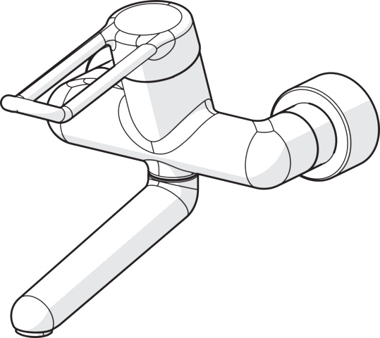 Einhand-Waschtischarmatur Bedienungshebel lang „Medipro“ Ausladung 246 mm in Chrom Einhand-Waschtischarmatur Bedienungshebel lang „Medipro“ Ausladung 246 mm in Chrom