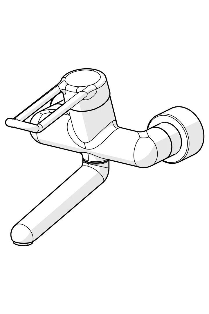 HansaMEDIPRO Einhebelmischer Waschtischbatterie Bügelhebel lang Ausladung 246 mm DN15 Chrom