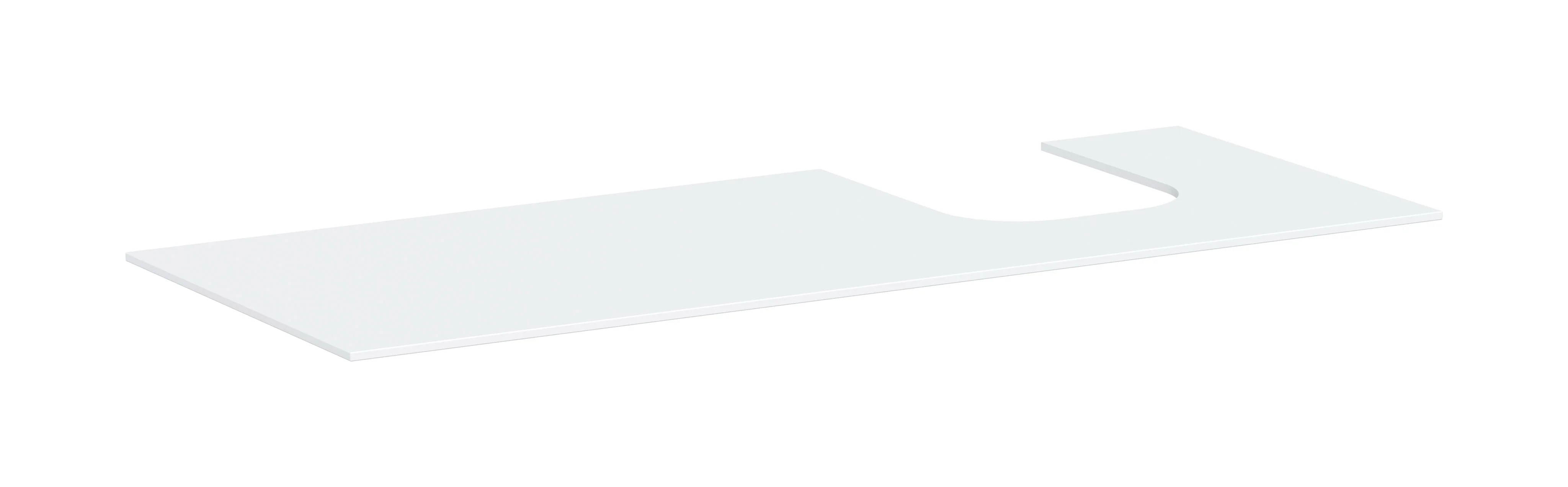 Hansgrohe Xevolos E Konsole, Mattweiß, 1370 x 550 mm, mit Ausschnitt rechts für Aufsatzwaschtisch geschliffen
