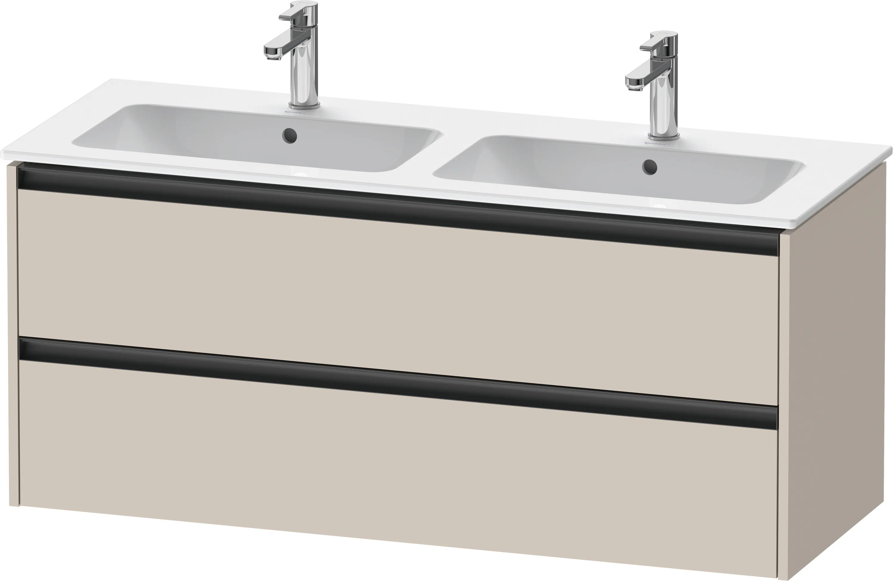 Duravit Waschtischunterschrank wandhängend „Ketho.2“ 128 × 55 × 48 cm Taupe Matt