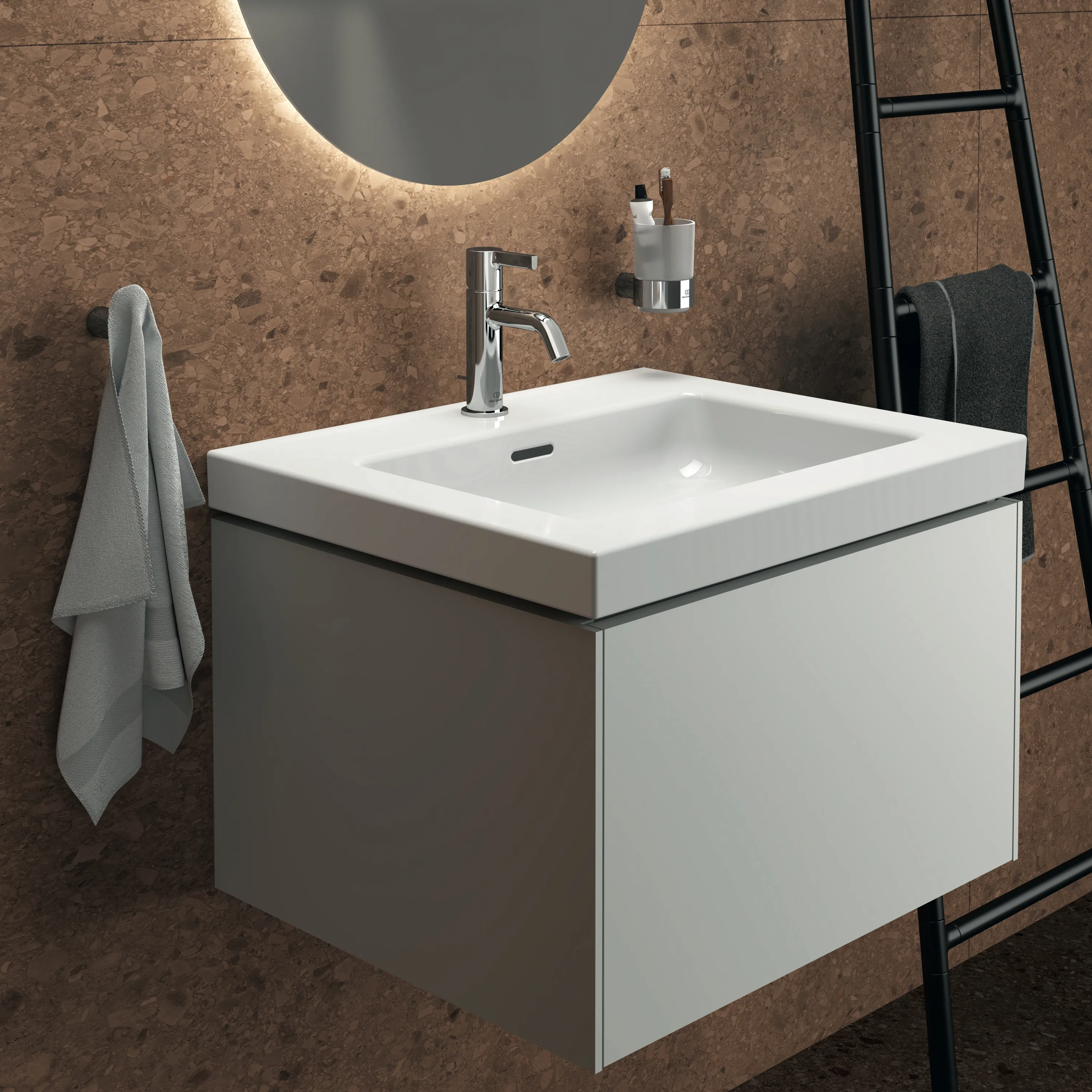 Ideal Standard Waschtischunterschrank „Conca“ 60 × 37 × 50,5 cm Weiß matt lackiert Ideal Standard Waschtischunterschrank „Conca“ 60 × 37 × 50,5 cm Weiß matt lackiert