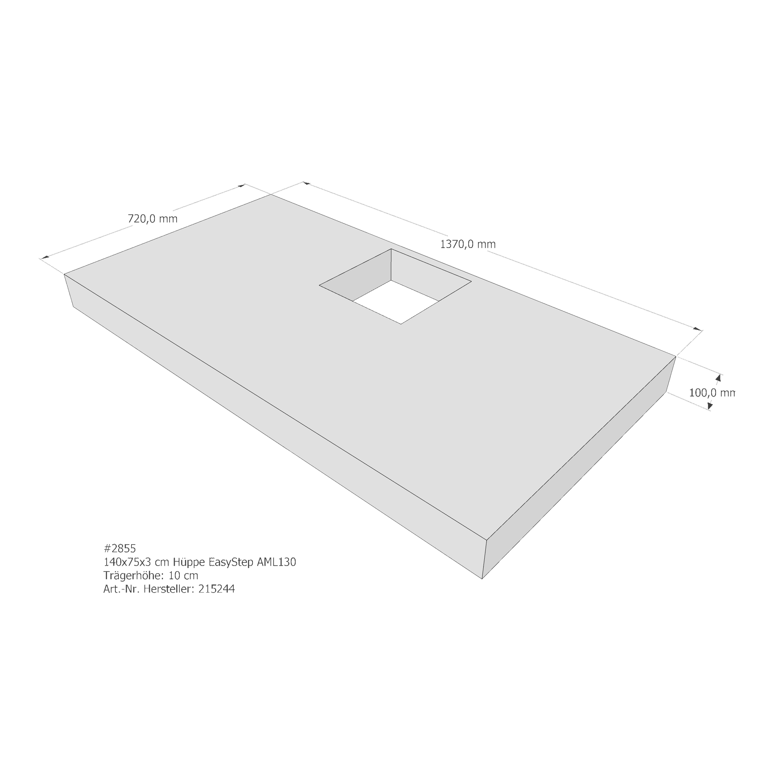 Duschwannenträger für Hüppe EasyStep 140 × 75 × 3 cm