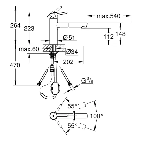Einhand-Spültischbatterie Concetto 31129_1, mittelhoher Auslauf, Einlochmontage, herausziehbarer Mousseurauslauf, eigensicher, chrom Einhand-Spültischbatterie Concetto 31129_1, mittelhoher Auslauf, Einlochmontage, herausziehbarer Mousseurauslauf, eigensicher, chrom