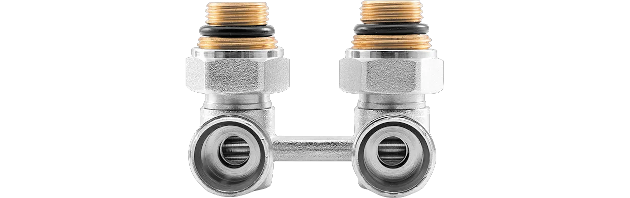 ASW HG-TEC Zweirohr-Hahnblock Eckform ½″ Messing vernickelt ASW HG-TEC Zweirohr-Hahnblock Eckform ½″ Messing vernickelt