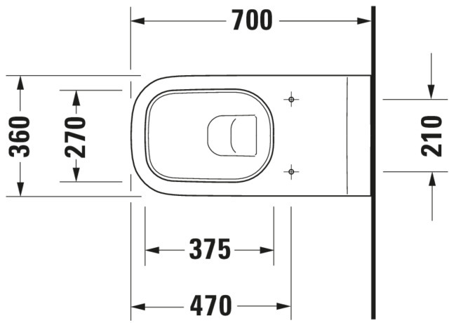 Wand-WC D-Code Vital 700 mm Tiefspüler, barrierefrei, weiß