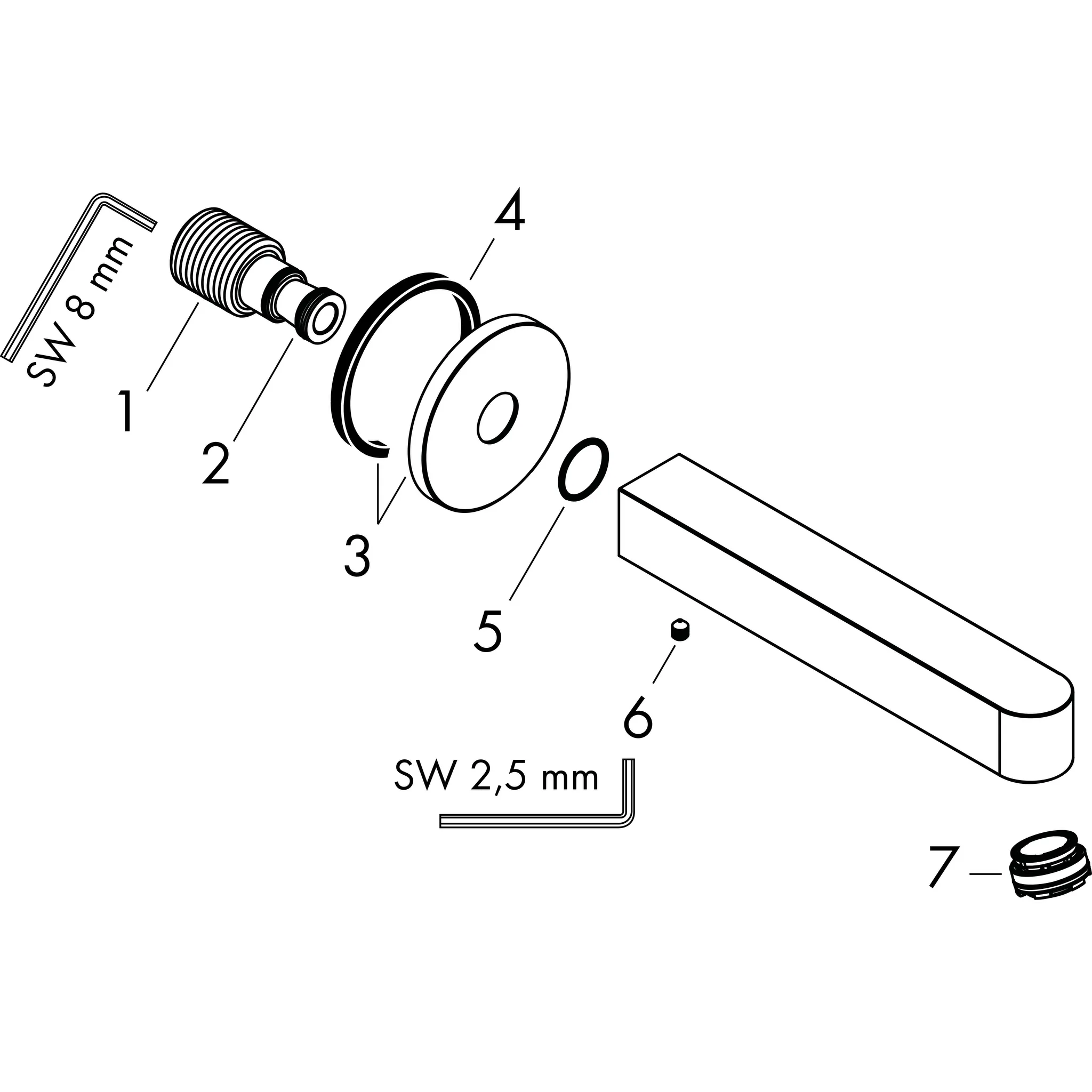 Hansgrohe Finoris Wanneneinlauf Chrom, G ½, mit Rosette, 174 mm Ausladung Hansgrohe Finoris Wanneneinlauf Chrom, G ½, mit Rosette, 174 mm Ausladung