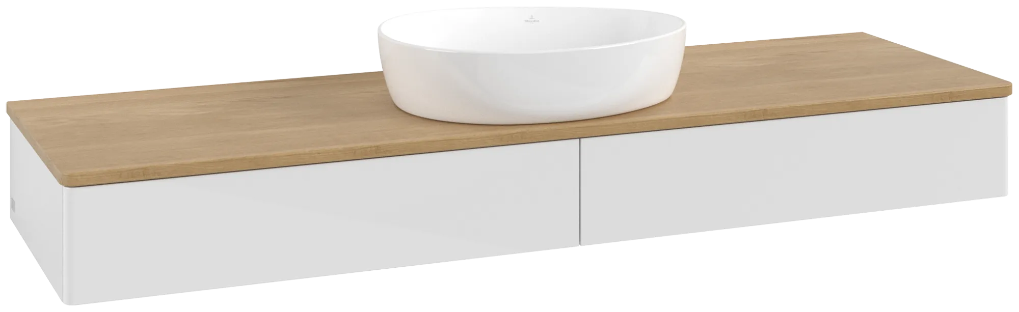 Villeroy & Boch Antao Waschbeckenunterschrank L14_1 Eckig Glossy White Lacquer/Honey Oak