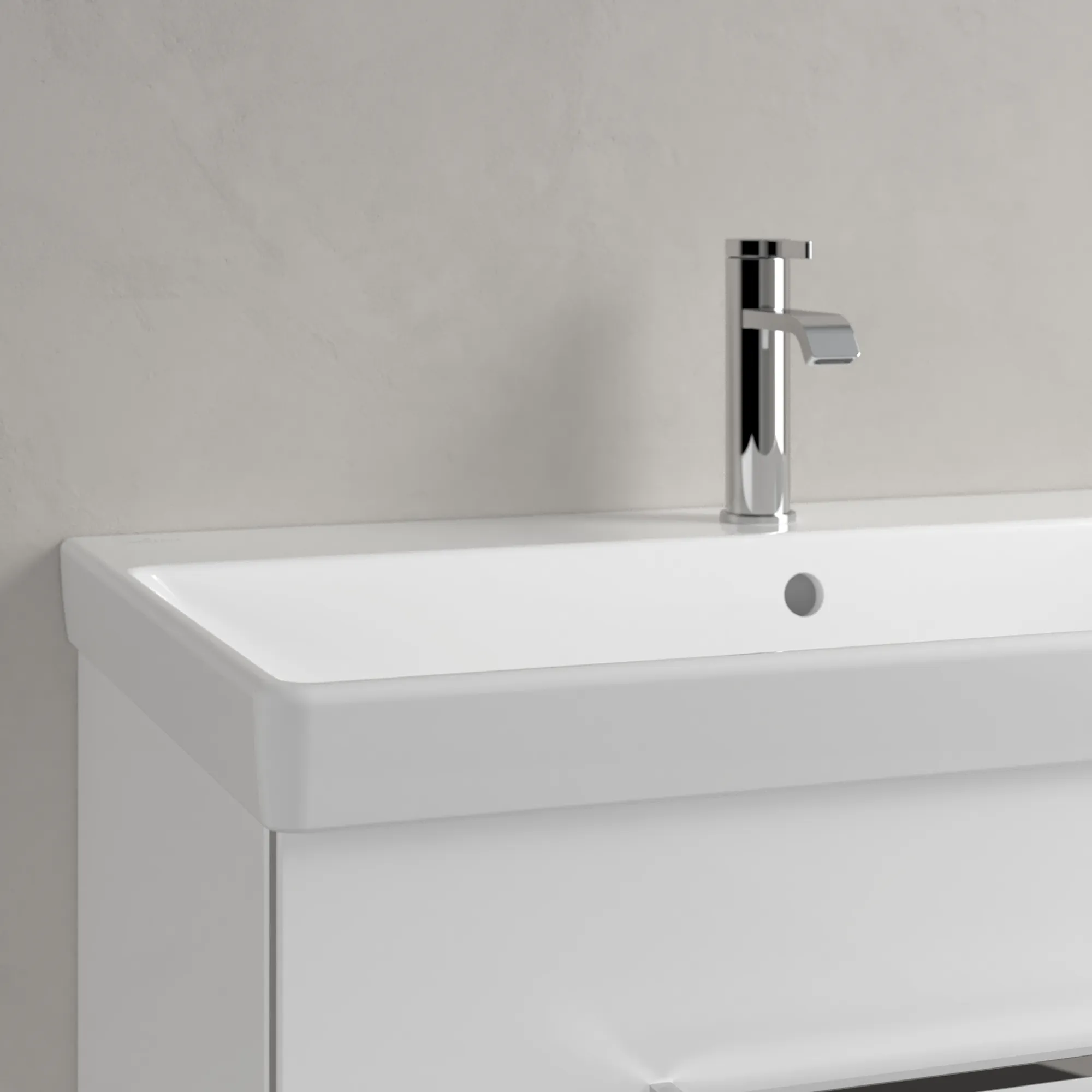 Villeroy & Boch Wandwaschtisch „Avento“ 800 × 470 × 165 mm, für Becken mittig, Hahnlochposition mittig, mit Hahnlochbohrung in Weiß Alpin