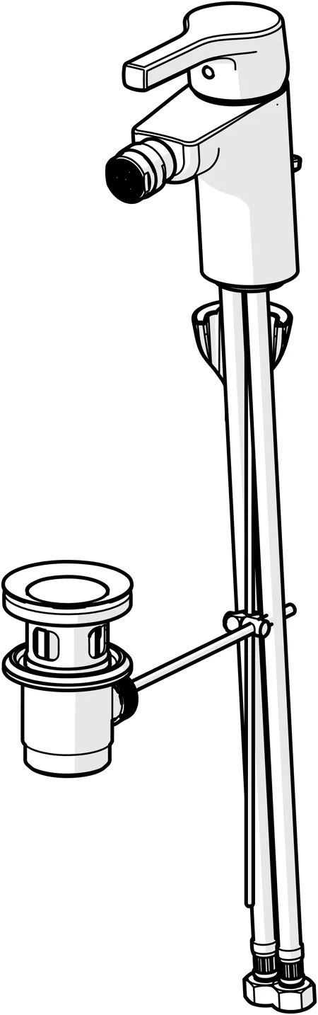 HA Einhebelmischer Bidetbatterie HANSAPALENO 5644 Ablaufgarnitur mit Zugstange Ausladung 106 mm DN15 Chrom
