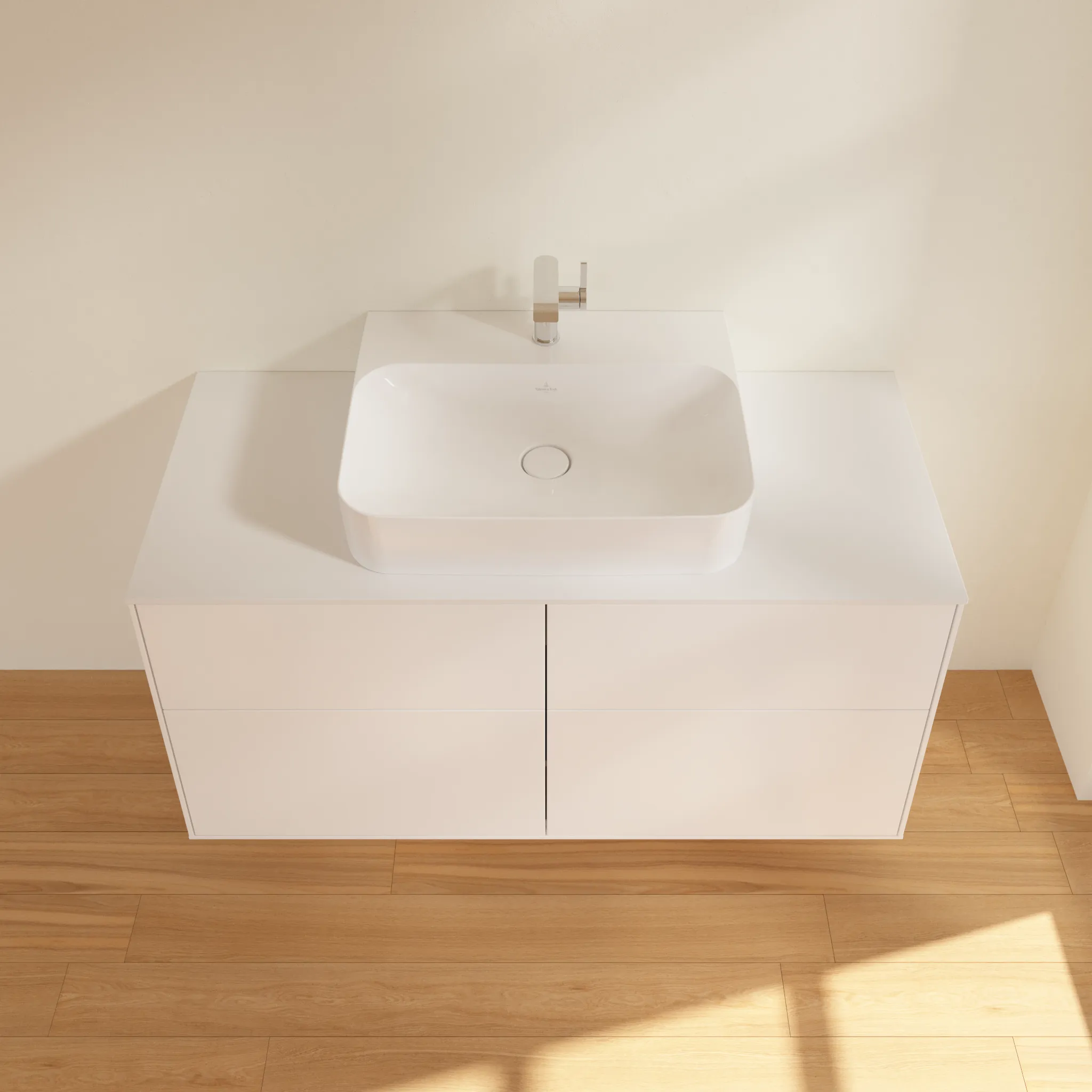 Villeroy & Boch Waschtischunterschrank „Finion“ für Schrankwaschtisch 1200 × 603 × 501 mm White Matt Lacquer, für Becken mittig Villeroy & Boch Waschtischunterschrank „Finion“ für Schrankwaschtisch 1200 × 603 × 501 mm White Matt Lacquer, für Becken mittig