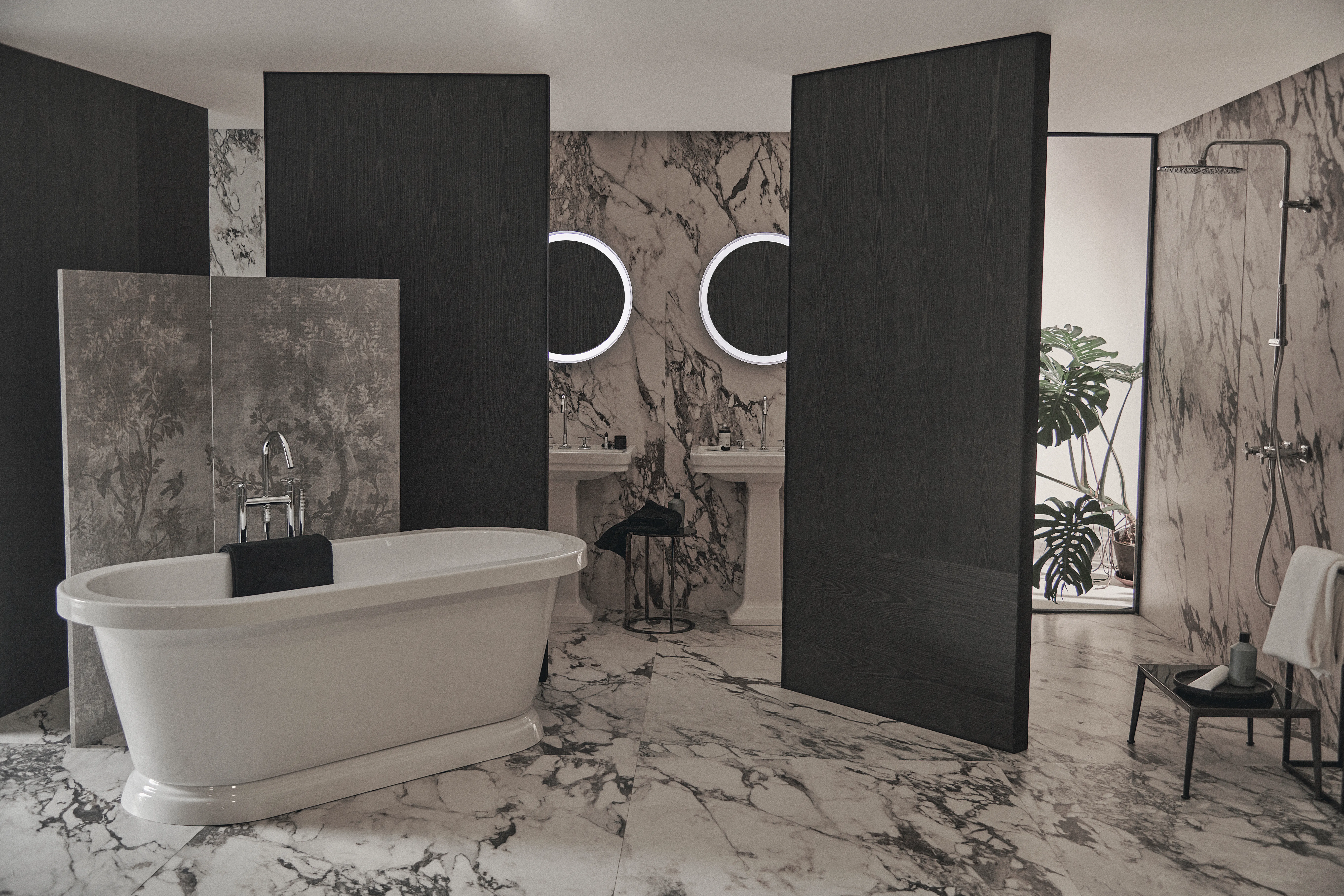 freistehende Badearmatur Joy Neo mit Unterputzkörper Kreuzgriffe Magnetic Grey freistehende Badearmatur Joy Neo mit Unterputzkörper Kreuzgriffe Magnetic Grey