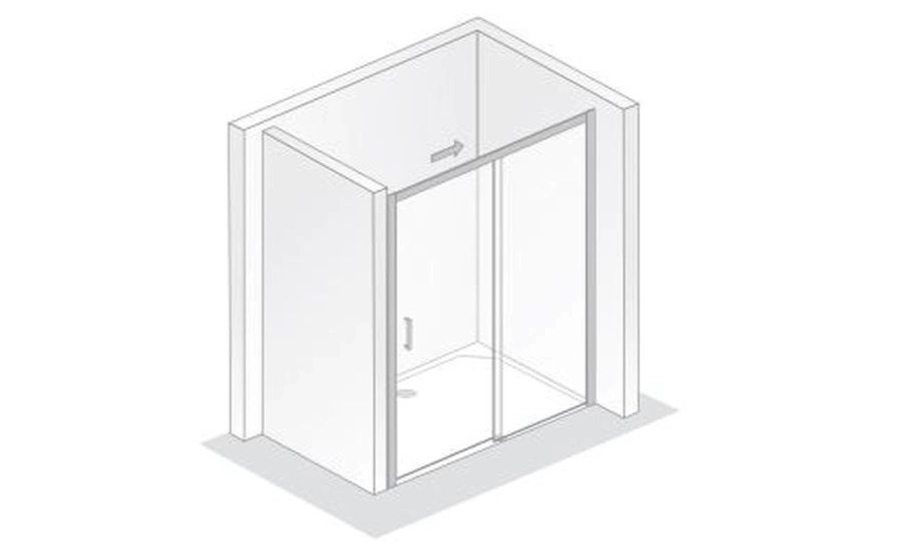 HSK teilgerahmte Schiebetür „Solida“ 160 × 200 cm Glas Mattglas, Profile Alu Silber-matt HSK teilgerahmte Schiebetür „Solida“ 160 × 200 cm Glas Mattglas, Profile Alu Silber-matt