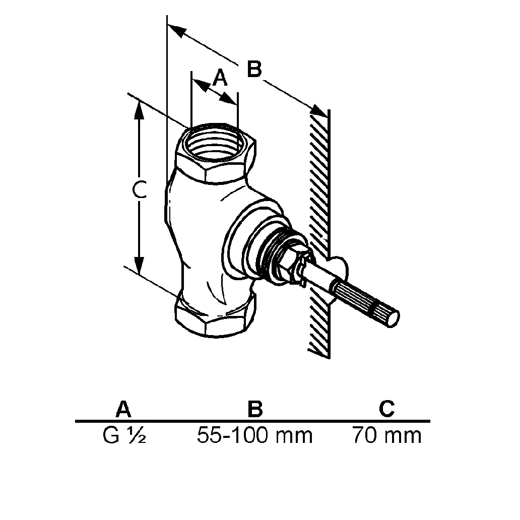 Kludi STANDARD Unterputzventil DN15 aus Messing mit G1/2-Gewindeanschluss für Einbautiefe 55–100 mm – Bausatz 1 Kludi STANDARD Unterputzventil DN15 aus Messing mit G1/2-Gewindeanschluss für Einbautiefe 55–100 mm – Bausatz 1