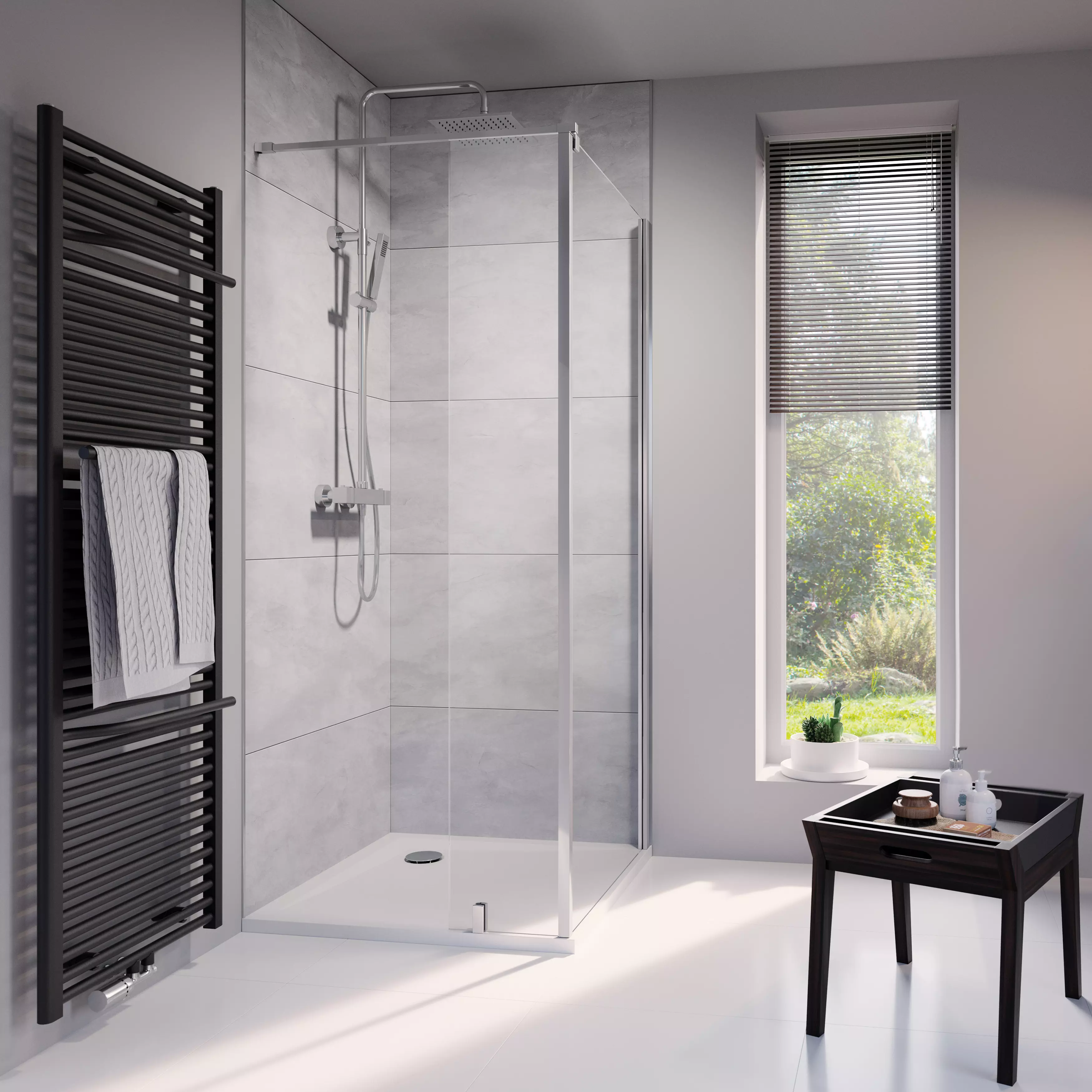 HSK rahmenlos Seitenwand „Atelier Pur“ zu AP.51 bis AP.75 Glas Klar hell, Sondergröße HSK rahmenlos Seitenwand „Atelier Pur“ zu AP.51 bis AP.75 Glas Klar hell, Sondergröße