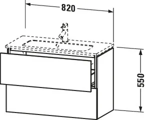Duravit Waschtischunterschrank wandhängend „L-Cube“ 82 × 55 × 39,1 cm Graphit Matt