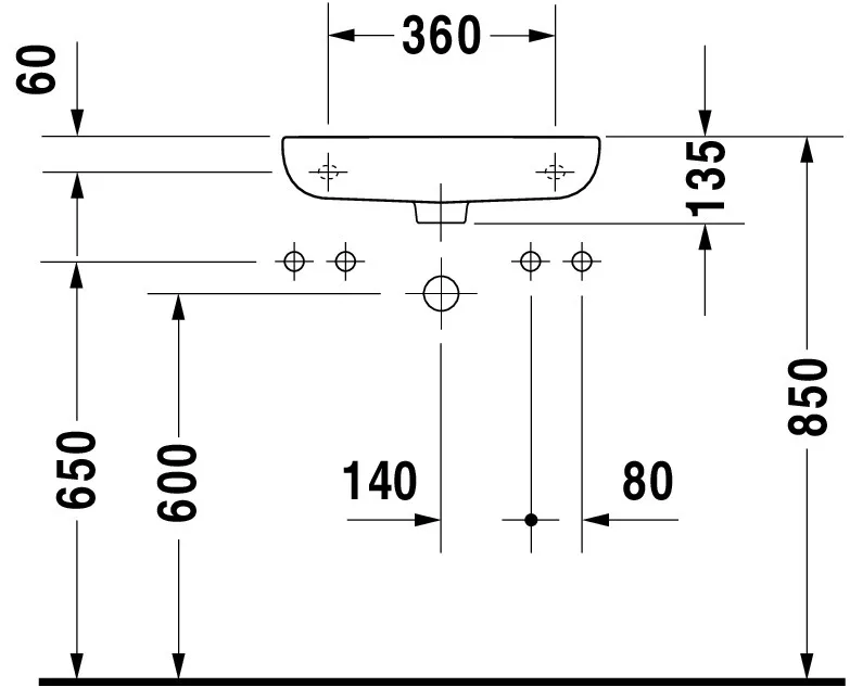 Handwaschbecken „D-Code“, Form rechteckig 50 × 22 cm Handwaschbecken „D-Code“, Form rechteckig 50 × 22 cm