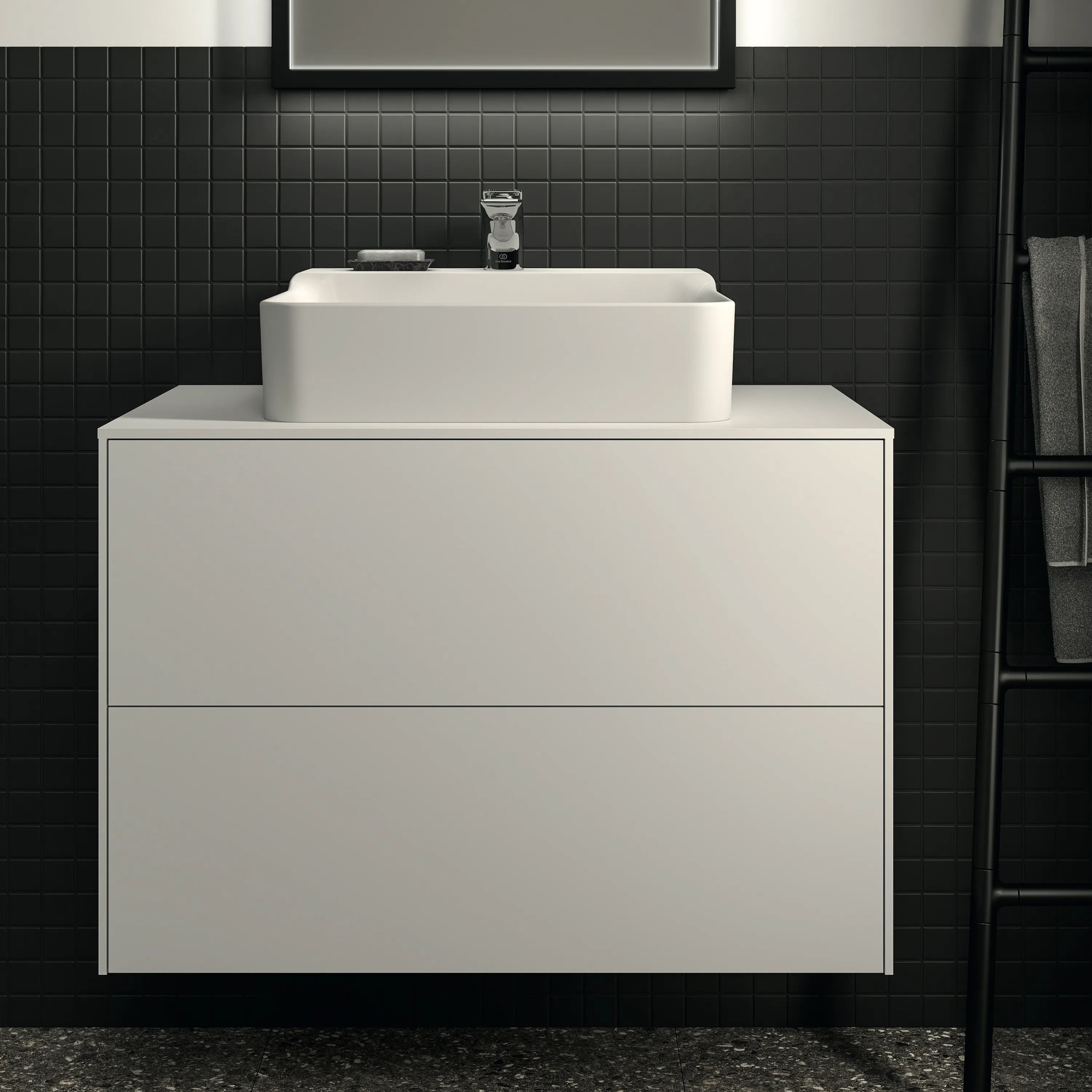Ideal Standard Waschtischunterschrank „Conca“ 80,2 × 55 × 50,5 cm Weiß matt lackiert Ideal Standard Waschtischunterschrank „Conca“ 80,2 × 55 × 50,5 cm Weiß matt lackiert