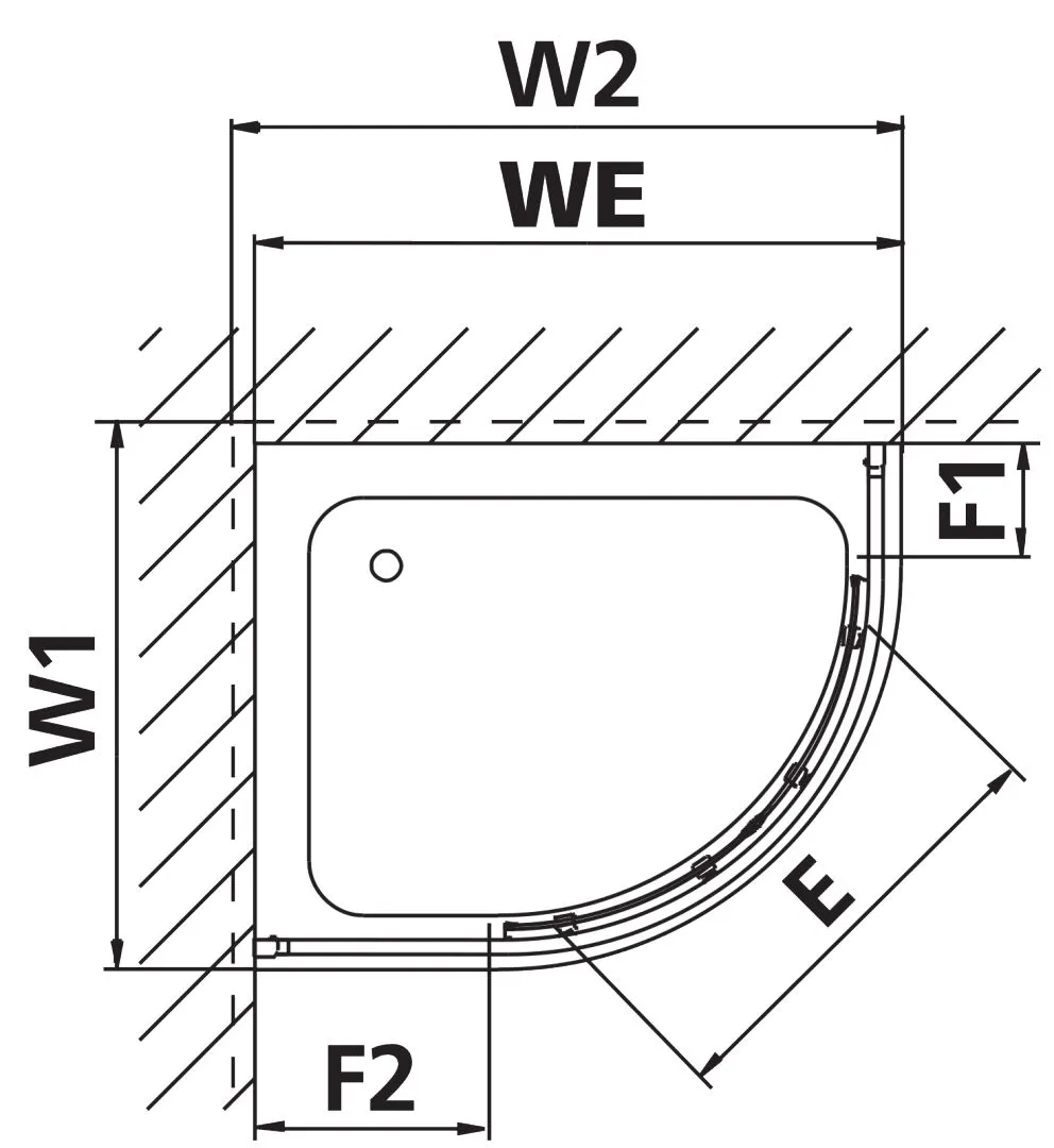 Kermi Duschdesign IBIZA 2000 Viertelkreis-Duschkabine (Gleittüren) weiß