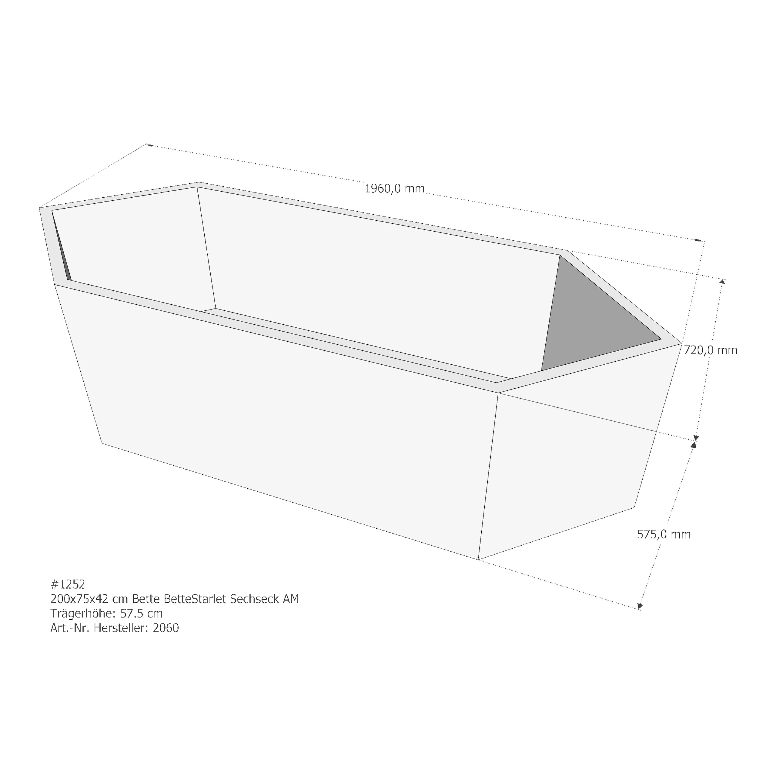 Badewannenträger für Bette StarletHexa 200 × 75 × 42 cm Breite: 75 cm / Länge: 200 cm Badewannenträger für Bette StarletHexa 200 × 75 × 42 cm Breite: 75 cm / Länge: 200 cm