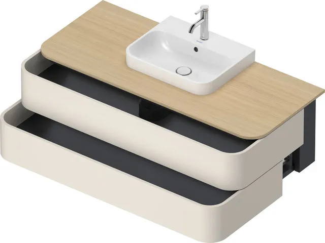 Duravit Waschtischunterschrank wandhängend „Happy D.2 Plus“ 130 × 40,8 × 55 cm Nordic Weiß Seidenmatt Duravit Waschtischunterschrank wandhängend „Happy D.2 Plus“ 130 × 40,8 × 55 cm Nordic Weiß Seidenmatt