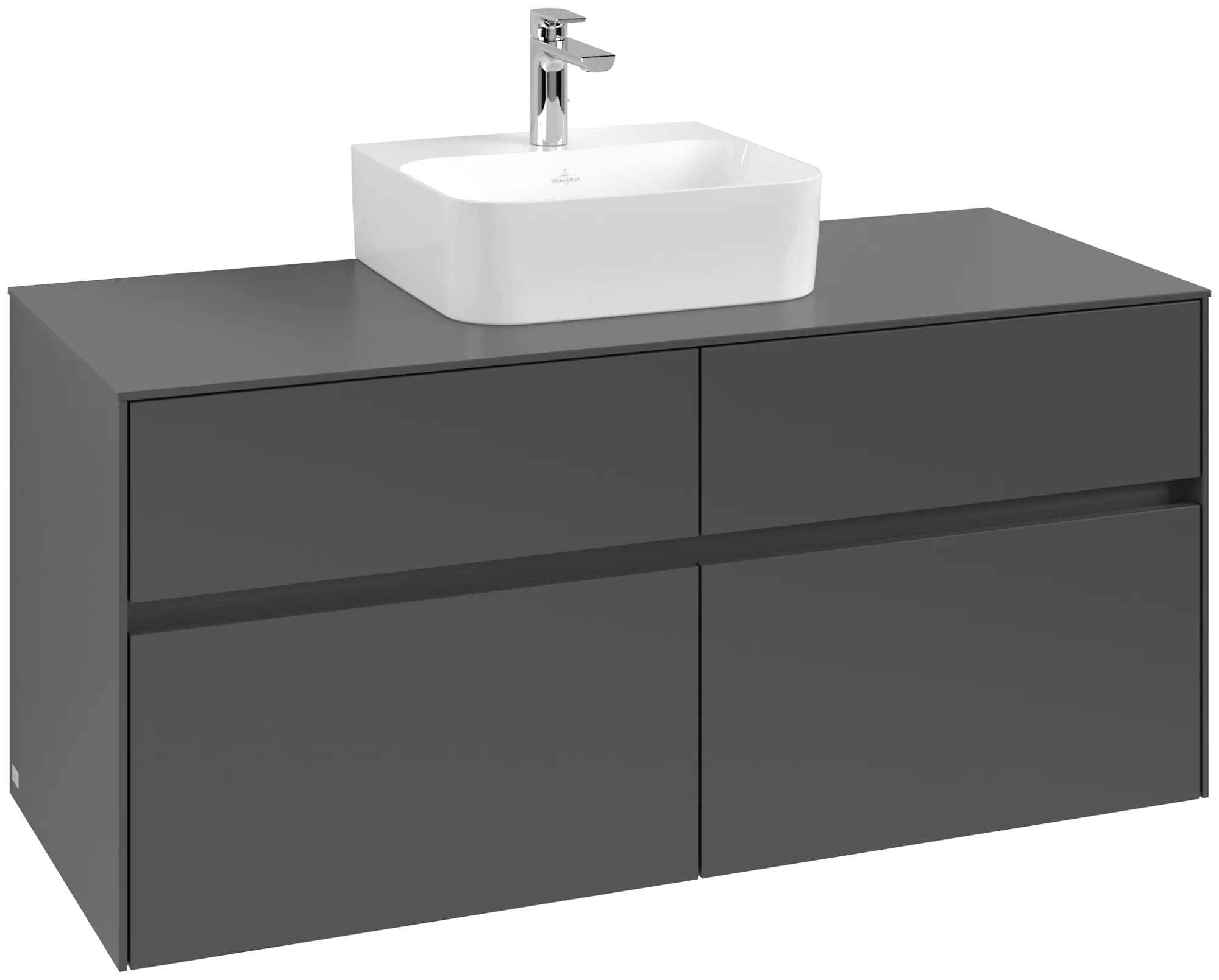 Villeroy & Boch Waschtischunterschrank „Collaro“ 1200 × 548 × 500 mm Graphite, mit Beleuchtung, für Becken mittig Villeroy & Boch Waschtischunterschrank „Collaro“ 1200 × 548 × 500 mm Graphite, mit Beleuchtung, für Becken mittig