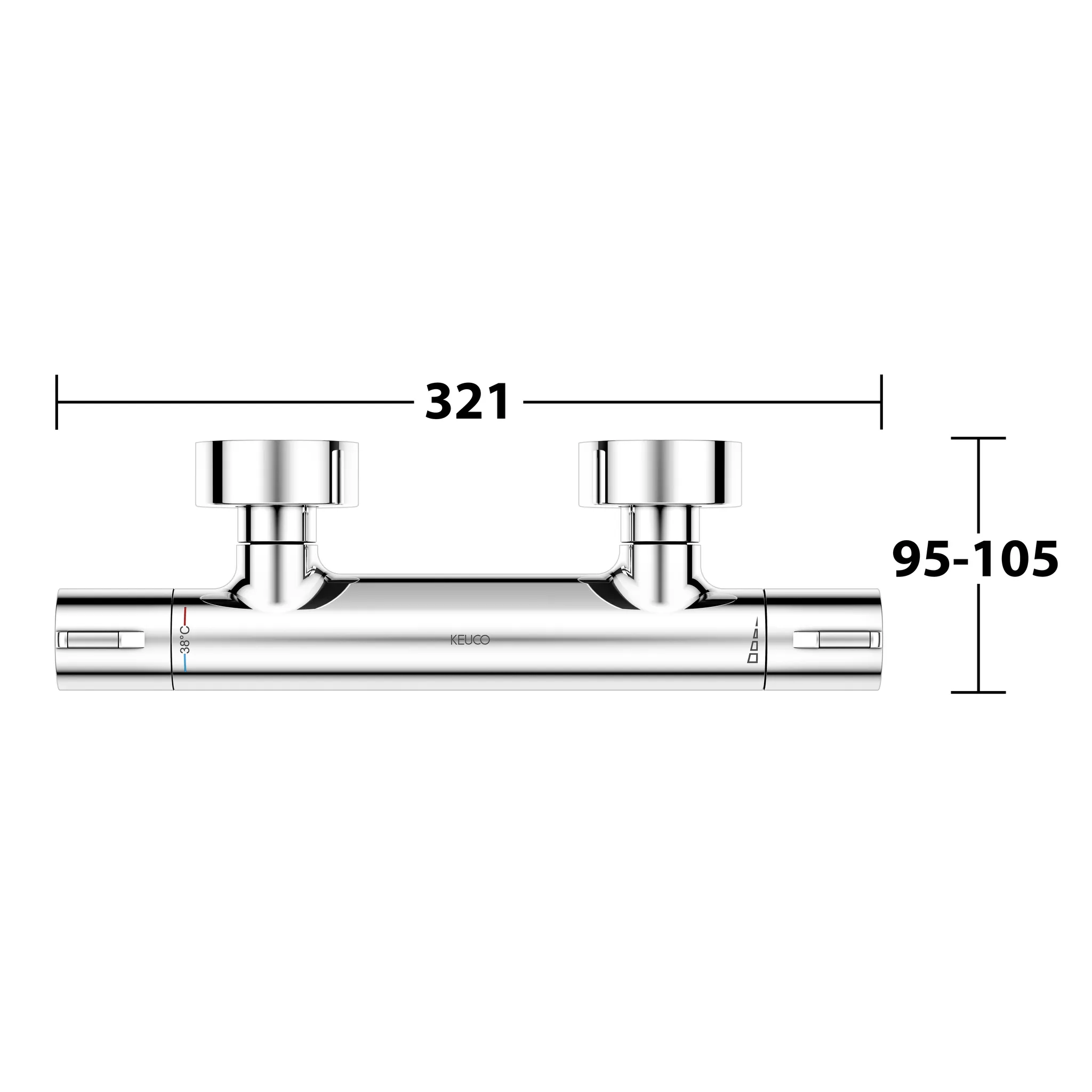 KEUCO PLAN BLUE Thermostat-Brausearmatur Aufputz verchromt KEUCO PLAN BLUE Thermostat-Brausearmatur Aufputz verchromt