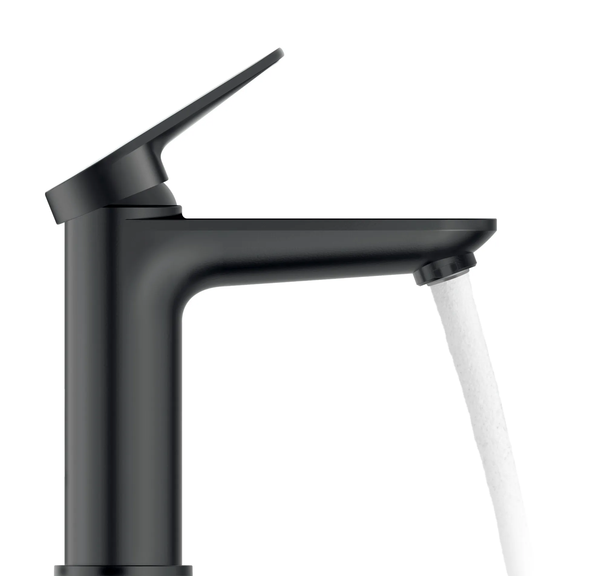 Einhand-Waschtischarmatur „Wave“ Ausladung 122 mm in Schwarz (matt) Einhand-Waschtischarmatur „Wave“ Ausladung 122 mm in Schwarz (matt)