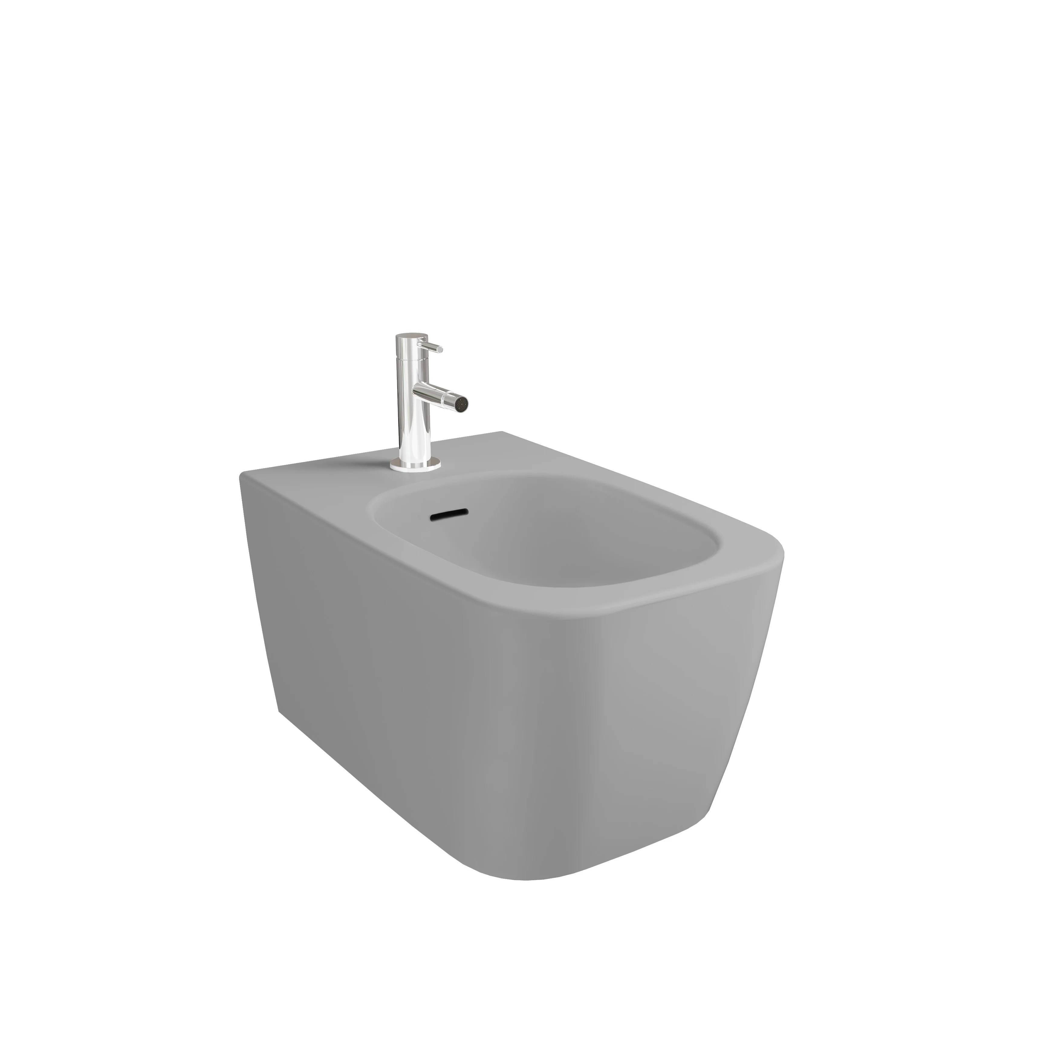 New Metropole Square Wand-Bidet mit verdeckter Befestigung Steingrau Matt mit Oberflächenveredelung Clean New Metropole Square Wand-Bidet mit verdeckter Befestigung Steingrau Matt mit Oberflächenveredelung Clean