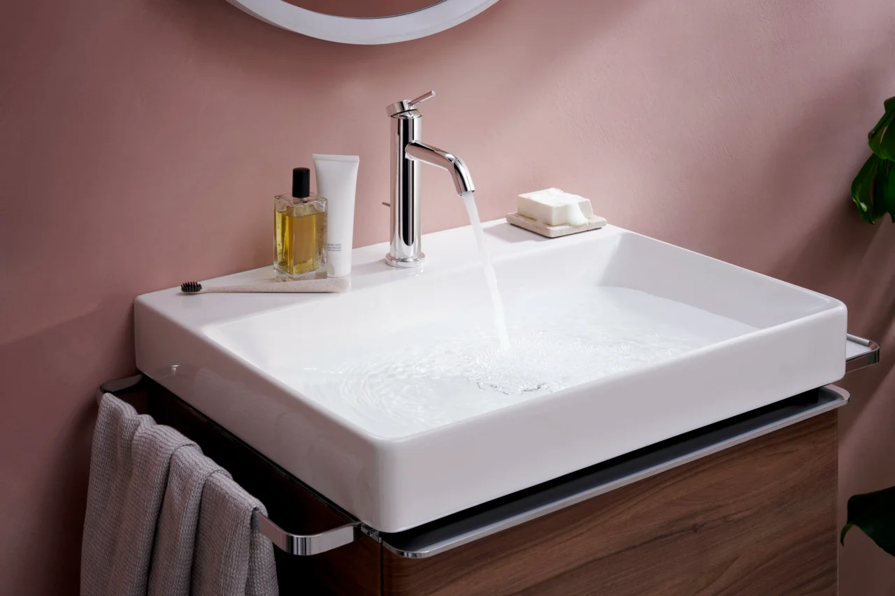 Hansgrohe Tecturis S Einhebel-Waschtischmischer 110 CoolStart EcoSmart+ mit Zugstangen-Ablaufgarnitur Chrom