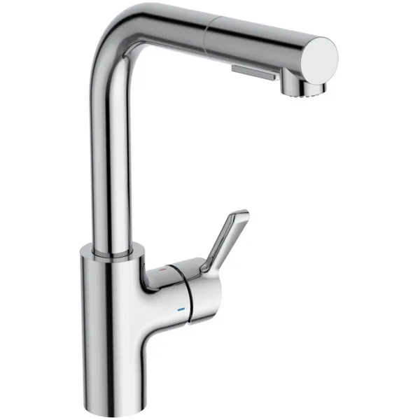 Ideal Standard Küchenarmatur Ceralife Ausladung 220mm mit herausziehbarer 2-Funktions-Handbrause, L-Auslauf Chrom Ideal Standard Küchenarmatur Ceralife Ausladung 220mm mit herausziehbarer 2-Funktions-Handbrause, L-Auslauf Chrom