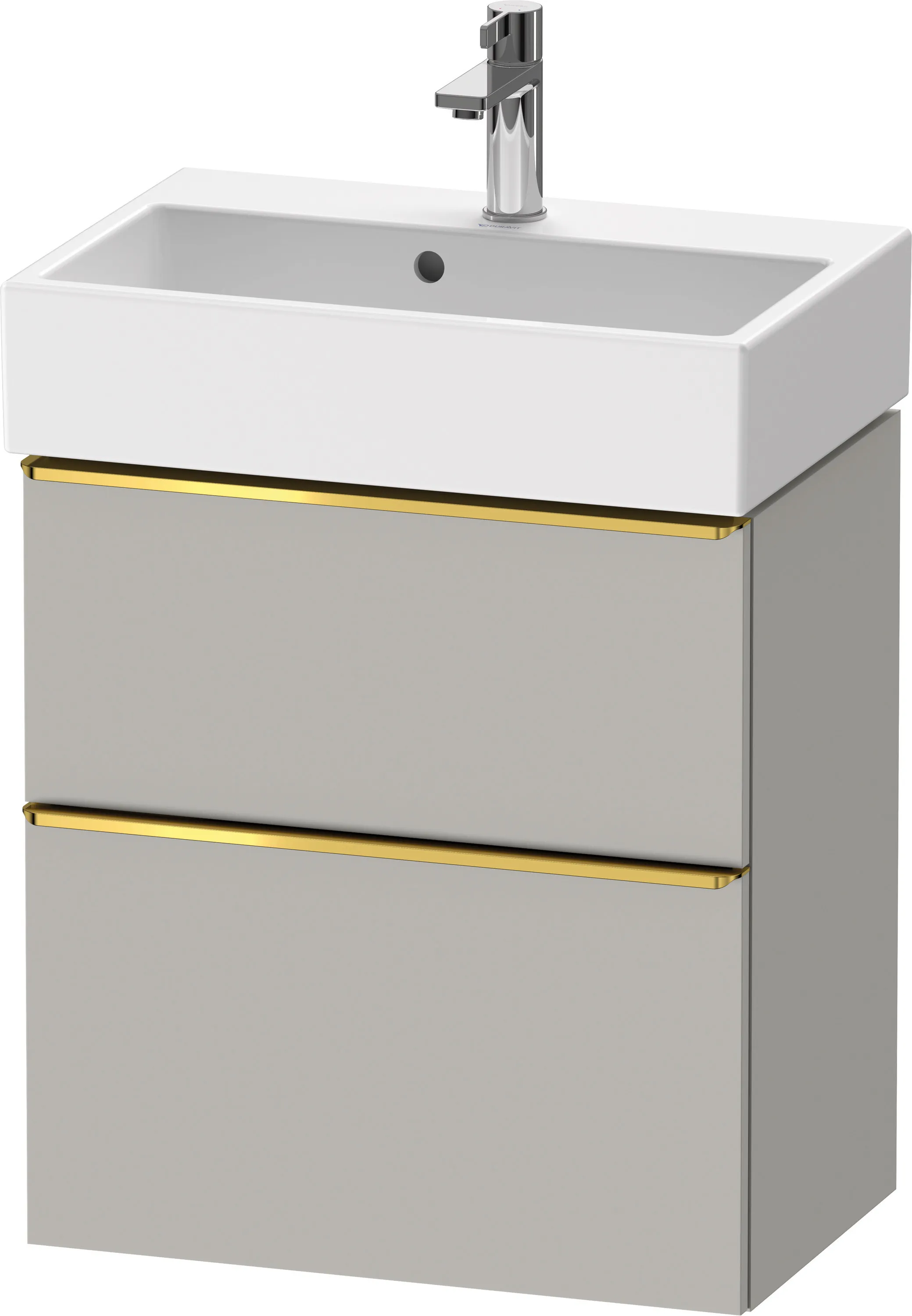 Duravit Waschtischunterschrank wandhängend „D-Neo“ 58,4 × 62,5 × 37,2 cm Betongrau Matt