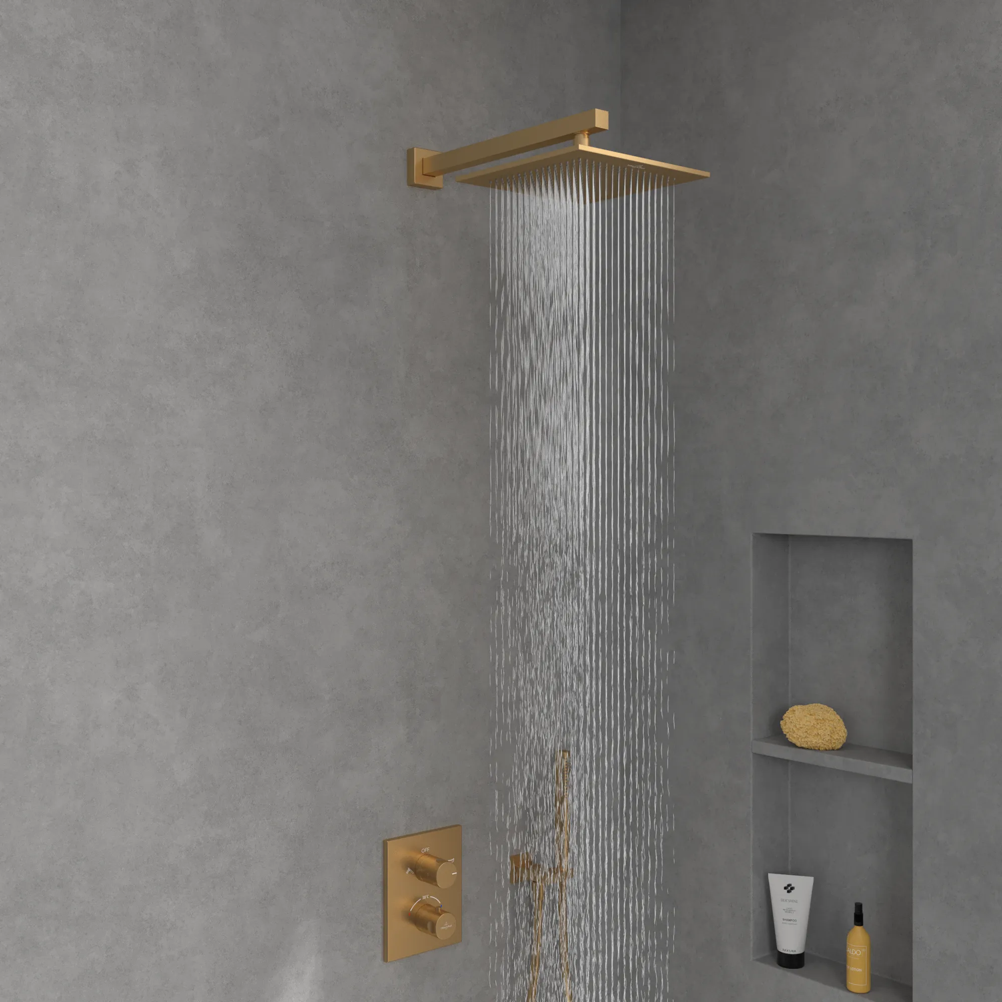 Villeroy & Boch Universal Showers Regenbrause, eckig, Brushed Gold, 250x250x56 mm Villeroy & Boch Universal Showers Regenbrause, eckig, Brushed Gold, 250x250x56 mm