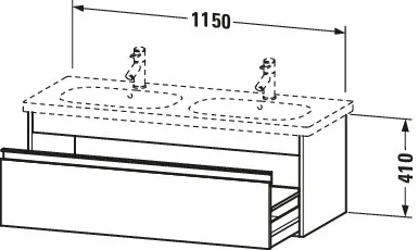 Duravit Waschtischunterschrank wandhängend „Ketho“ 115 × 41 × 45,5 cm Basalt Matt