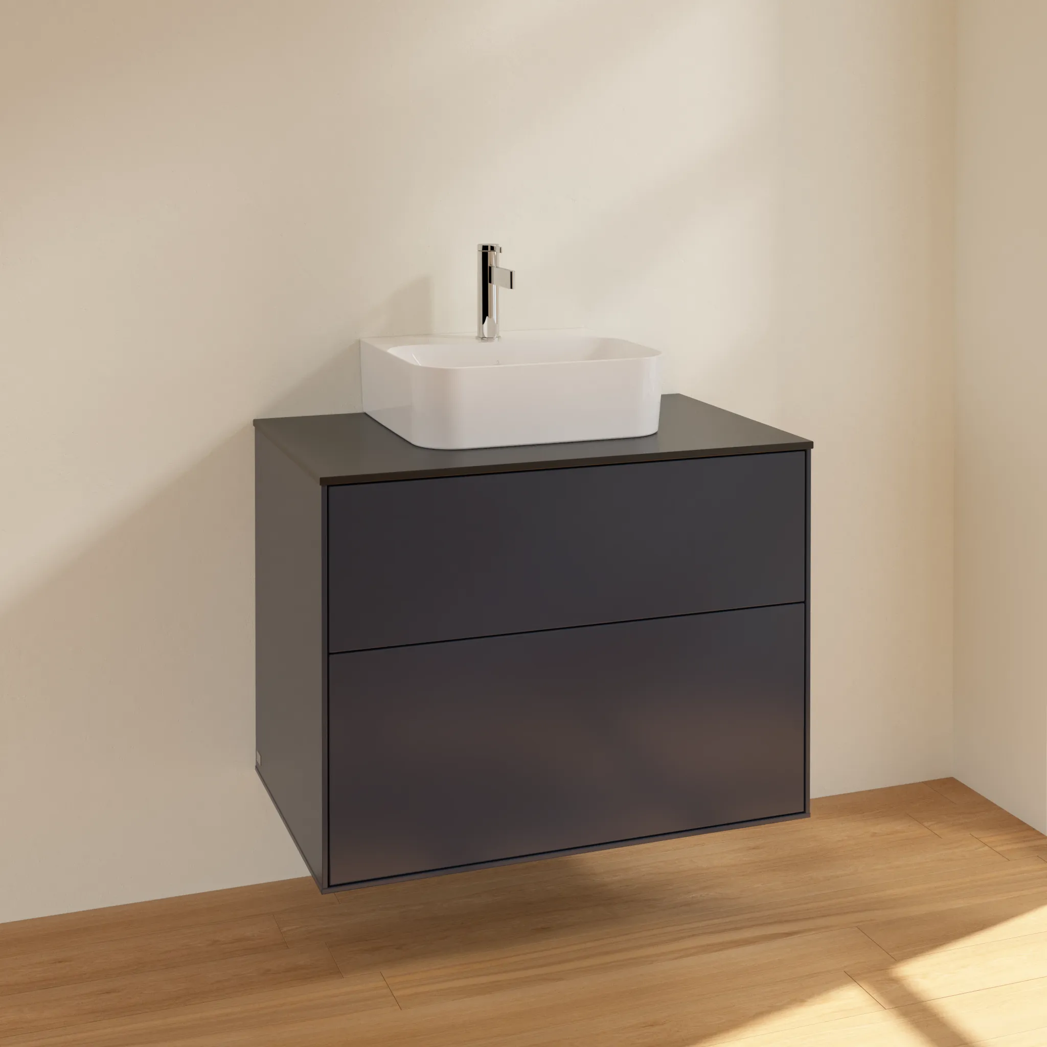 Villeroy & Boch Waschtischunterschrank „Finion“ für Schrankwaschtisch 80 × 60,3 × 50,1 cm 2 Schubladen, für Waschtischposition mittig