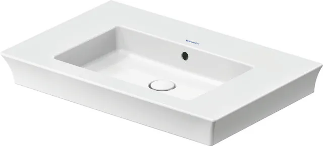 Duravit Waschtisch White Tulip, weiß Hochglanz, 750 mm, 1x Waschplatz, mit Hahnlochbank und Überlauf, Push-Open Ventil, von unten glasiert Duravit Waschtisch White Tulip, weiß Hochglanz, 750 mm, 1x Waschplatz, mit Hahnlochbank und Überlauf, Push-Open Ventil, von unten glasiert