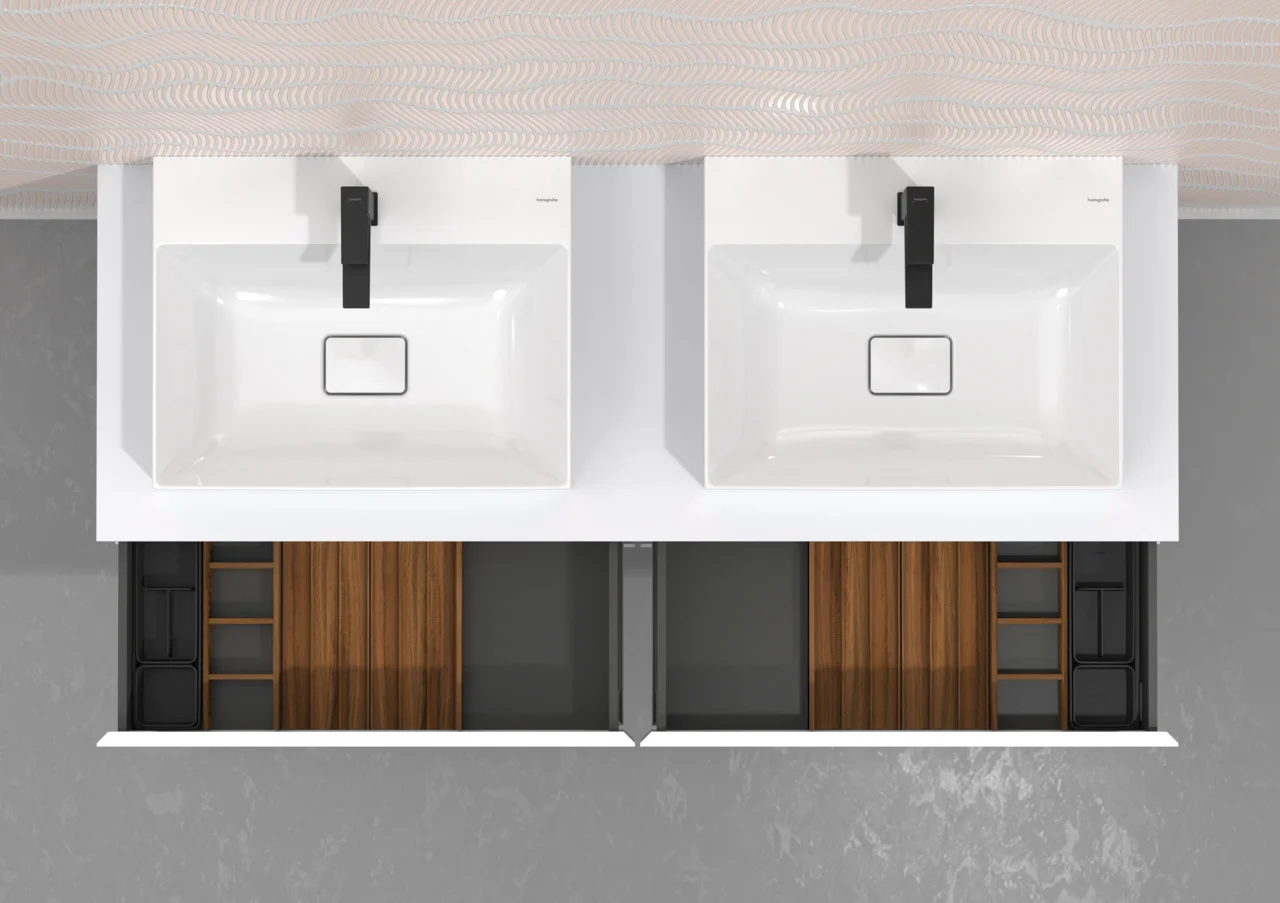 Hansgrohe IntraStoris Schubkasteninnenteilung Modul, Nussbaum Dunkel, 115/320 mm, Massivholz, Lack matt