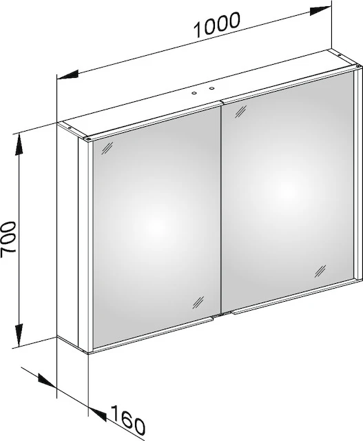 KEUCO Royal Match Spiegelschrank 1000x700x160mm silber-eloxiert