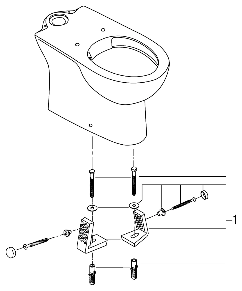 Stand-Tiefspül-WC Bau Keramik 39429, Abgang senkrecht, spülrandlos, ohne Spülkasten, aus Sanitärkeramik, alpinweiß