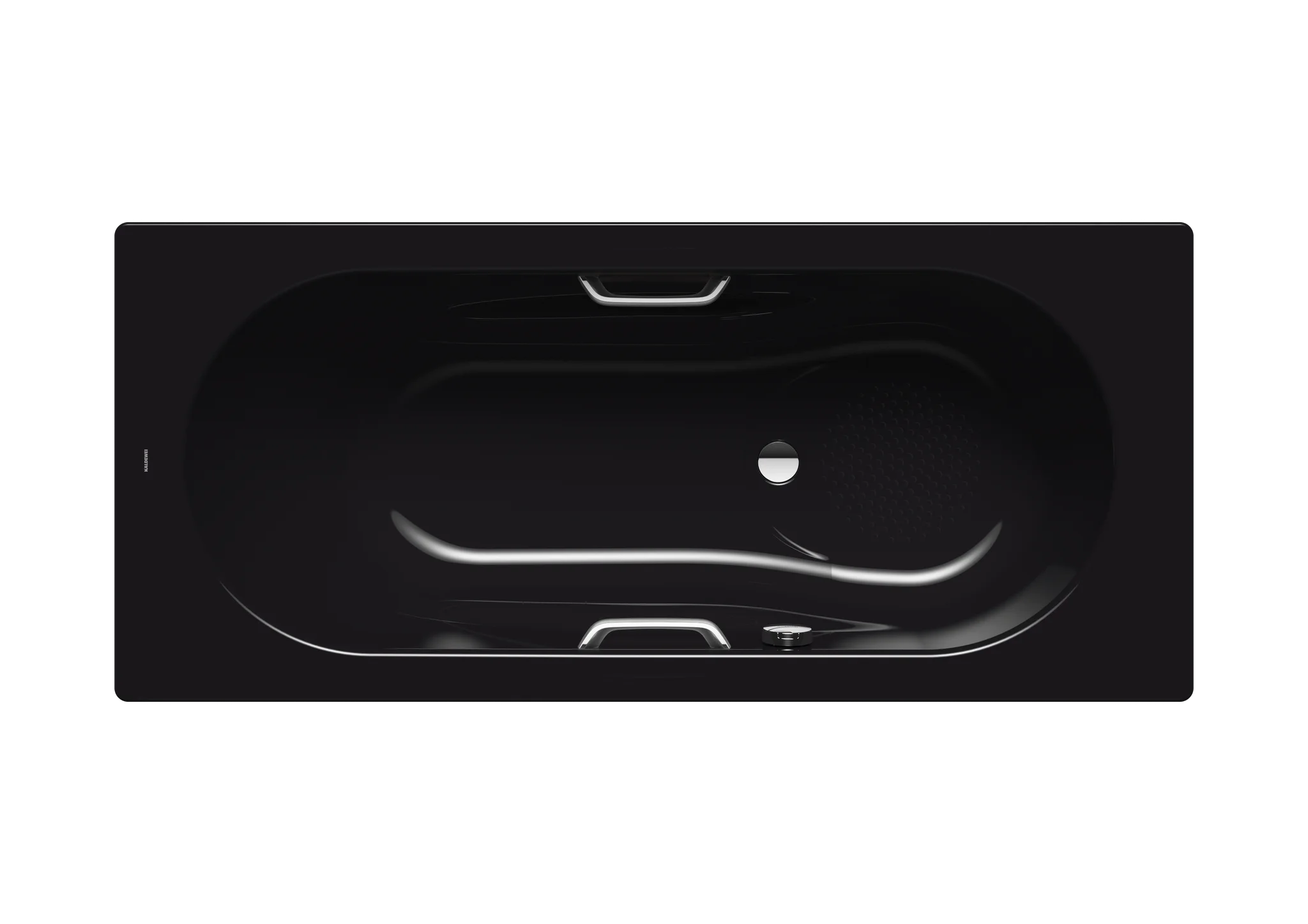 Kaldewei VAIO SET STAR Badewanne, schwarz, Antislip, 1600x700 mm, mit integrierten Armlehnen und seitlichem Überlauf