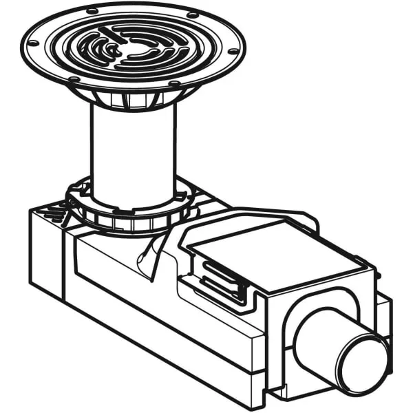Duschbodenablauf für Bodenbeläge aus Vinyl (PVC), für Estrichhöhe am Einlauf 114–215 mm: d=50mm