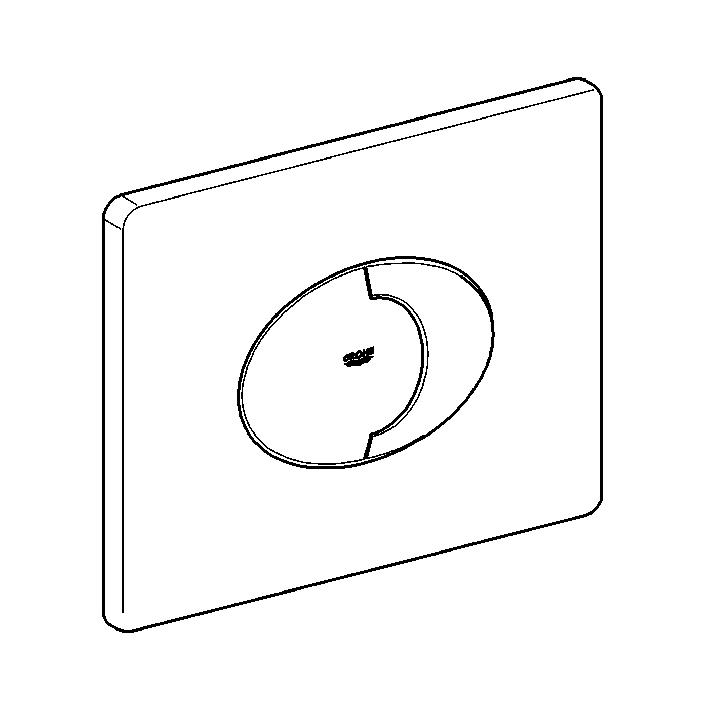 WC-Betätigung Skate Air 42305, 2-Mengen- und Start & Stopp-Betätigung, 156 × 197 mm, waagerechte Montage, chrom