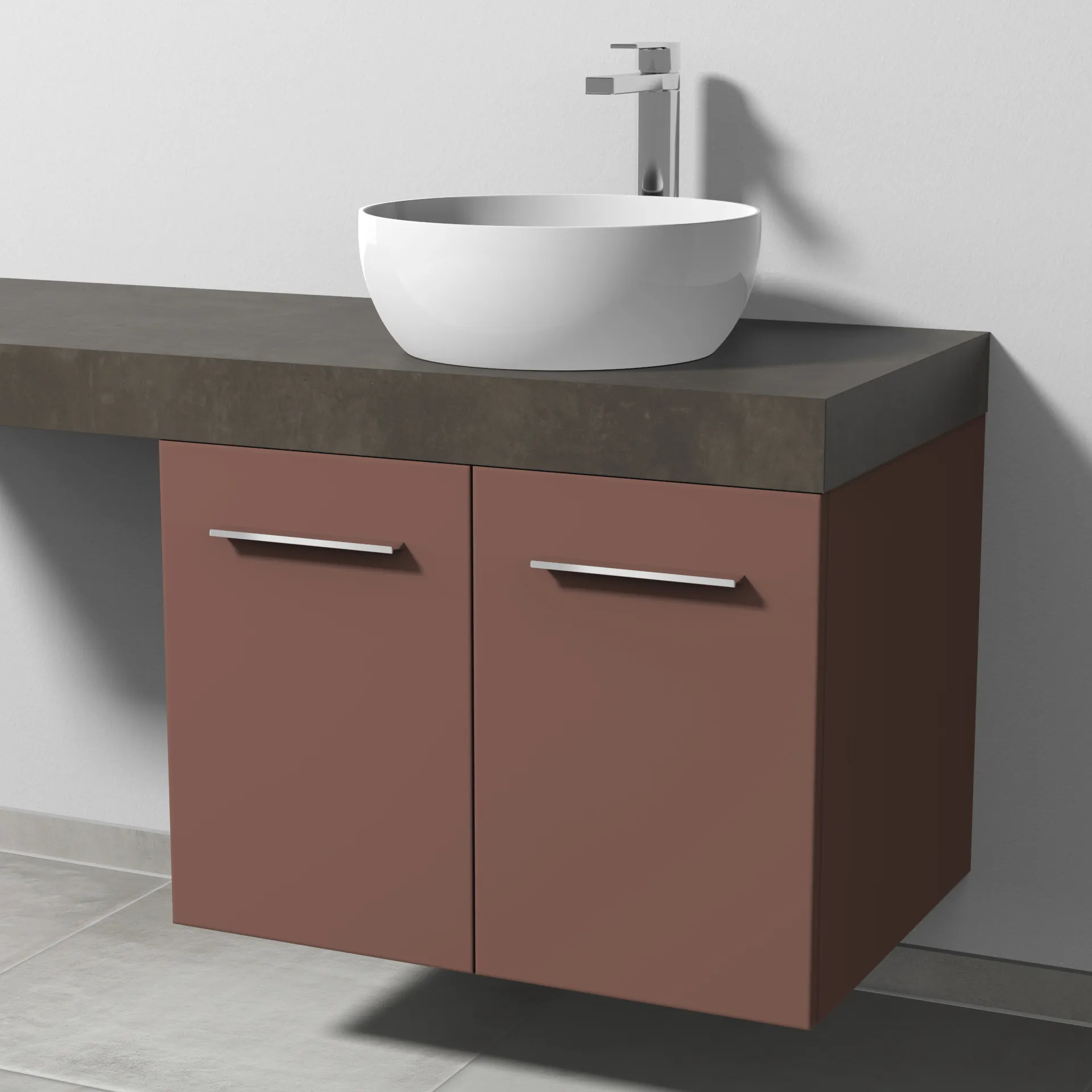 Sanipa Waschtischunterschrank „2morrow“ 700 × 510 × 520 mm in Wine-Red